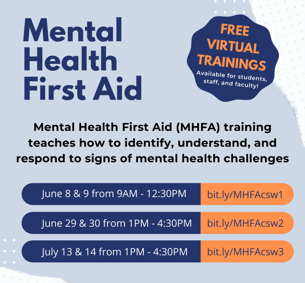 Mental health first aid training times