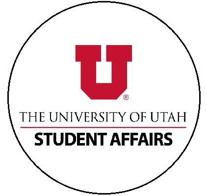 Student Affairs Logo with a Red block U and a black circle around it. 