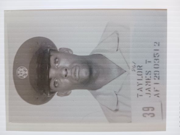 Black and White headshot of a Veteran in uniform, James Taylor.